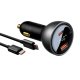 Baseus Digital Display Fast Car Charger USB-A / USB-C PD3.1 140W black + USB-C cable Baseus Superior Series 5A 240W 1m...