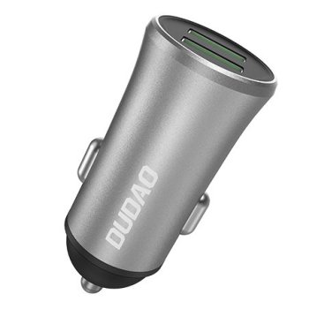 Dudao 3,4A Universal Smart Car Charger 2x USB, Silver