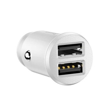 Baseus Grain Car Charger 2x USB 5V 3.1A, White