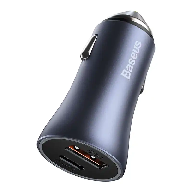 Baseus Golden Contactor Pro fast car charger USB Type C / USB 40 W Power Delivery 3.0 Quick Charge 4 + SCP FCP AFC gray... (2)