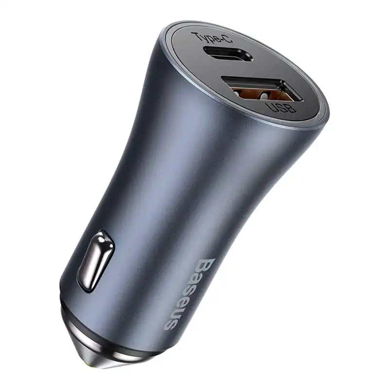 Baseus Golden Contactor Pro car charger USB-C / USB-A 40W PD QC 4+ SCP FCP AFC + cable - gray (0)
