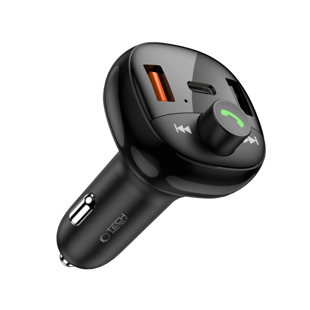 Tech-Protect CC06 3-port PD72W car charger with transmitter - black (0)