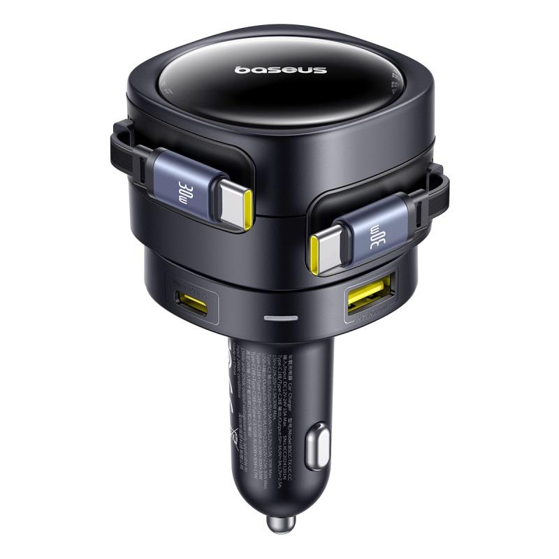 Baseus Enjoyment Max 90W Car Charger 2 x USB-C + USB-A + USB-C Cable - Black (0)