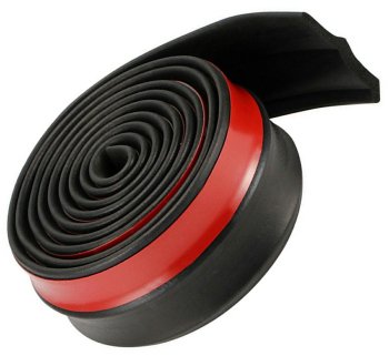 Universal Front Bumper Lip Spoiler 2.5 m, Black and Red