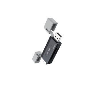 Devia EL239 2-in-1 SD TF Card Reader USB USB-C 2.0, black