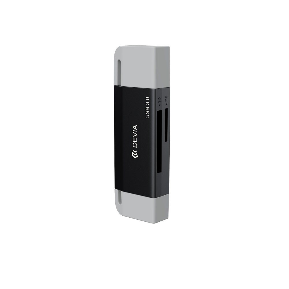 USB and USB-C 3.0 Memory Card Reader Devia EL240 2-in-1, black (2)