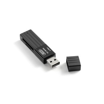 XO DK05A 2-in-1 USB 2.0 SD and MicroSD Card Reader, Black