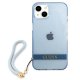 Apple iPhone 13 6.1\" Guess Translucent Strap Case Cover, Blue