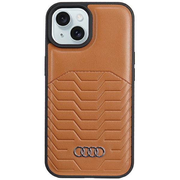 Apple iPhone 13 6.1'' Audi Synthetic Leather MagSafe Case Cover, Brown