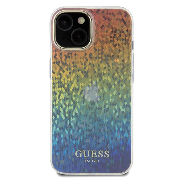 Guess IML Faceted Mirror Disco Iridescent case for iPhone 14 / 15 / 13 - multicolor (1)