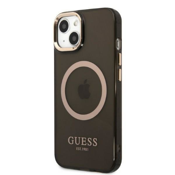 Guess Gold Outline Translucent MagSafe Case for iPhone 13 - Black (0)