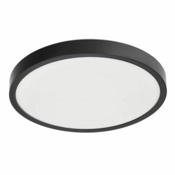 Round Flush Mount Ceiling Light Fixture 2x E27 33cm, Black