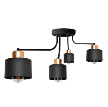 Ceiling chandelier with 4 E27 light points, black