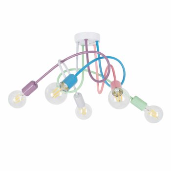 Modern 5-Light Industrial Chandelier Pendant Light, Pastel Colors