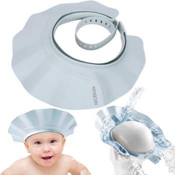 Nicekids Premium Baby Bath Visor Shampoo Shield for Kids, Blue