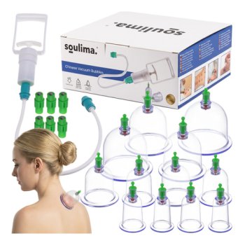 Vacuum Cupping Therapy Set Soulima 27292, 12 Cups with Pump for Massage