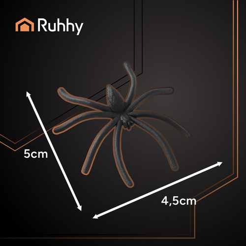 Ruhhy Artificial Spider Web with 2 Spiders Halloween Decoration 26074, White (0)