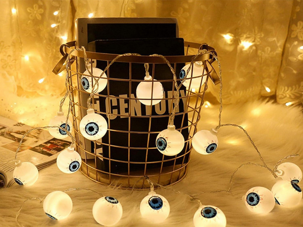Lights 10 Led Hanging Eyes Halloween 200Cm Glowing Decoration Eye (0)