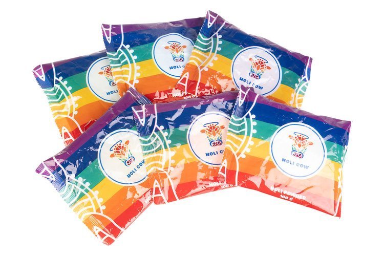 Colored Holi Powder Paints, Set of 6x100g (4)