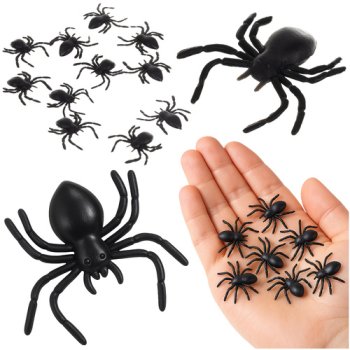 Decorative Plastic Spiders for Halloween, 10 pcs, Ruhhy 26028