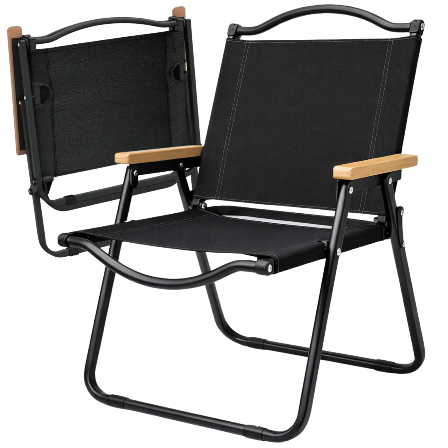 Folding Metal Garden Chair for Patio and Camping 120 kg, Black