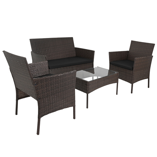 Polyrattan Garden Furniture Set Gardlov 26911, brown (1)