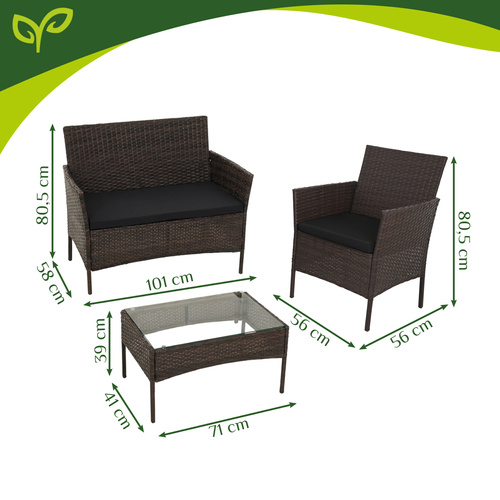 Polyrattan Garden Furniture Set Gardlov 26911, brown (3)