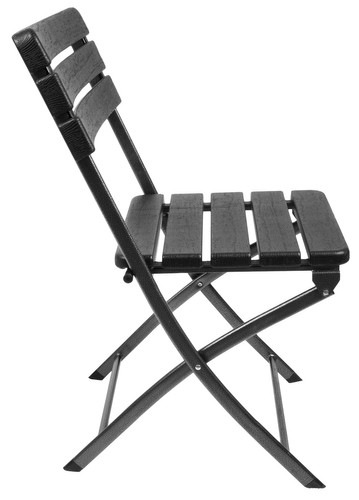 Folding Garden Chairs Indoor Outdoor Terrace Camping Balcony Patio Furniture - 2 pcs., Black (1)