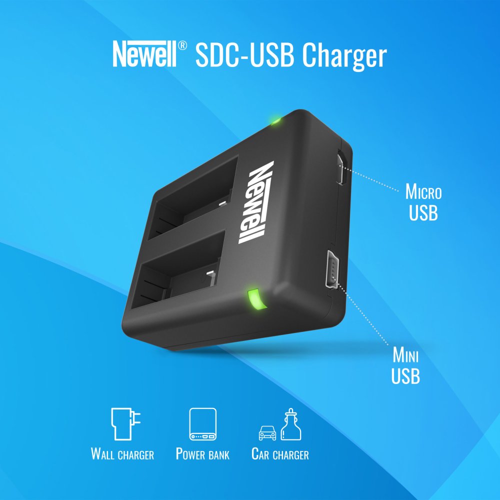 Newell SDC-USB for AHDBT-901 (Dual) Akumulatora baterijas lādētājs | USB Type-C Battery Charger DL-USB-C (1)