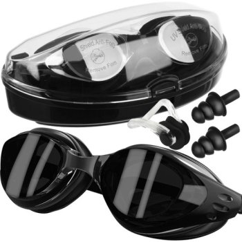 Swimming Diving Goggles Glasses + Nose clip and earplugs
