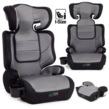 ECOTOYS 2-in-1 i-SIZE Booster Car Seat for Children 100-150 cm with Cup Holder