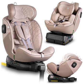 Nukido Aero 360° ISOFIX child car seat 0-36 kg, beige