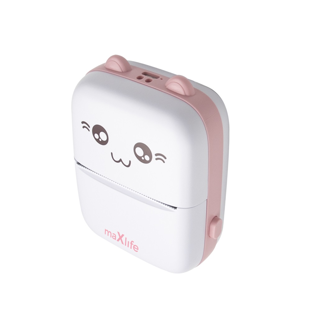 Mini Thermal Sticker Printer Maxlife BT MXTP-100 for Photos & Notes, Pink
