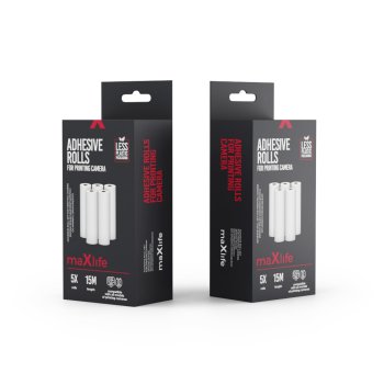 Thermal Sticker Paper Rolls Maxlife for Mini Printers, 5 Pack Refill