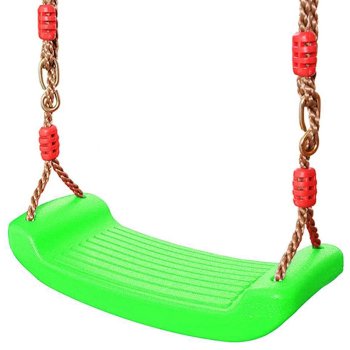 Kids Plastic Garden Swing with Adjustable Ropes 100 kg, Green