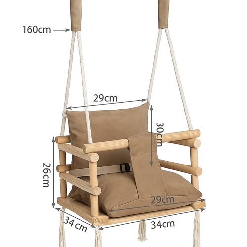 KRUZZEL Toddler Indoor Velvet Swing Seat H26685, Beige (0)