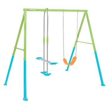 INTEX 44120 Double Garden Swing Set for Kids, Height Adjustable