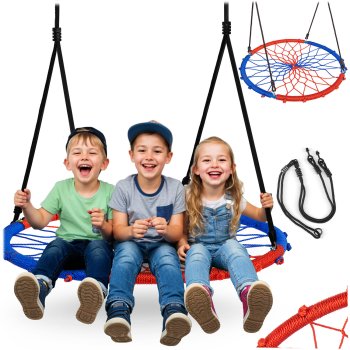Neo-Sport SWINGO 95 cm Nest Swing for Kids and Adults, Blue and Red