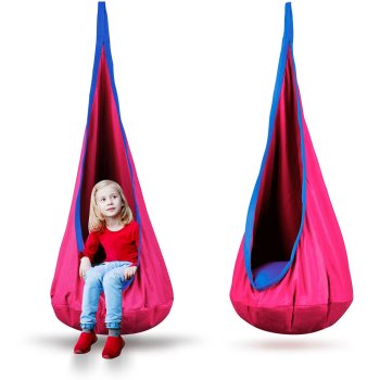 Kids Hanging Pod Swing Chair Neo-Sport for Indoor and Outdoor Use, Pink