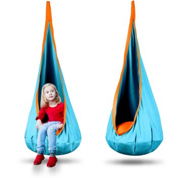 Kids Hanging Pod Swing Chair Neo-Sport for Indoor and Outdoor Use, turquoise