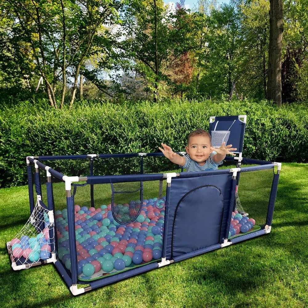 Playpen With Basket Gate Dry Pool For Kids Nicekids 235 X 129 Cm (2)
