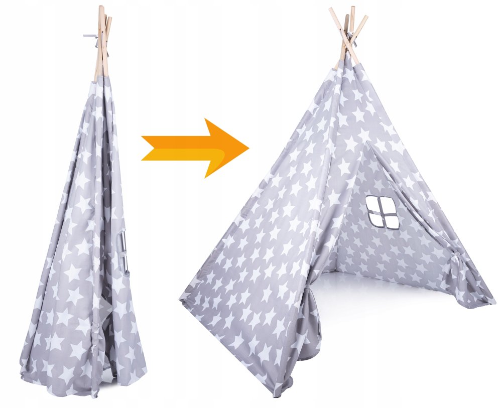 Teepee Tipi Style Kids Play Tent House Wigwam, Gray (3)