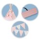 Baby Tipi Tent with Light Garland Nukido, Pink