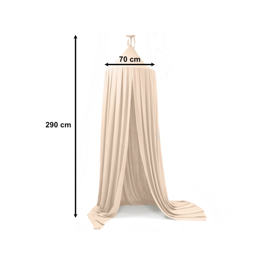 Kid's Bed Canopy Baby Crib Curtain Play Tent House, Beige (3)