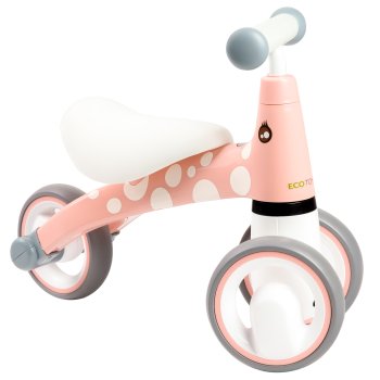 ECOTOYS Flamingo Balance Bike for Toddlers with EVA Wheels, Pink