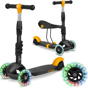 Ricokids Cubi 3-Wheel Scooter - Black & Orange, Kids' Ride-On Toy