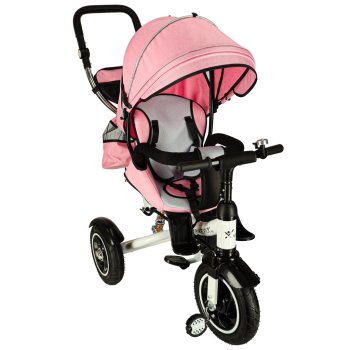 Trike Fix V3 3-in-1 Kids Tricycle with 360 Rotating Seat & Push Handle, Pink