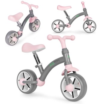 ECOTOYS Balance Bike for Kids with Adjustable Seat, Grey