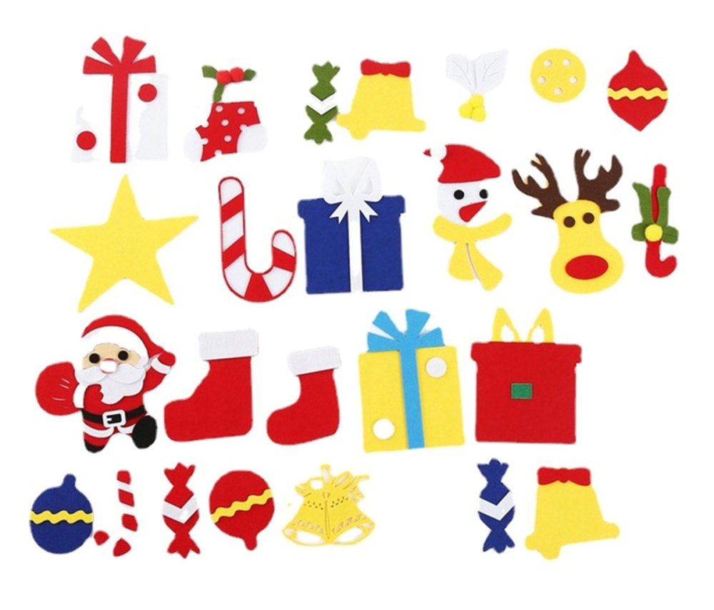 Felt Christmas Tree for Kids, 100 cm, DIY, with 30 Decorations, Multicolor (1)