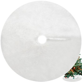 Faux Fur Christmas Tree Skirt Mat Ruhhy 22226, 90 cm, White